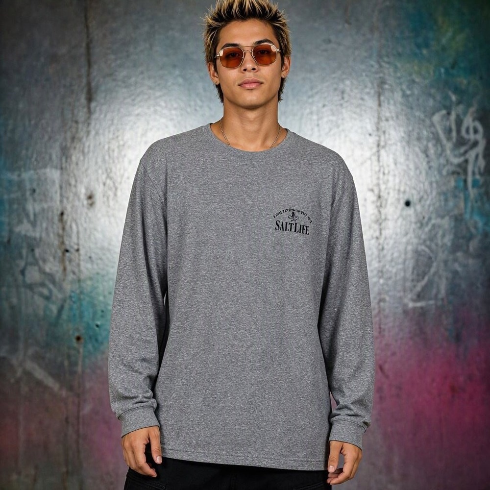 Y2K Grunge Resortwear Vaction Surf Coastal Beach Salt Life SLM30317 Heather Gray